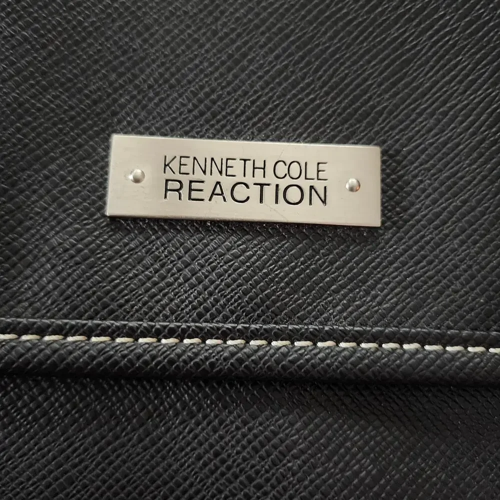 Kenneth Cole Reaction Black Faux Leather Laptop Business/Shoulder/Messenger Bag